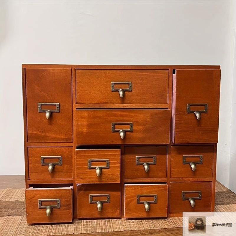 ミニ チェスト 和風 ヴィンテージ調 取っ手 付き おしゃれ かわいい インテリア 収納 ケース 和 モダン 箪笥 たんす 引き出し 木製5-120