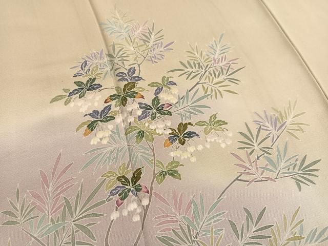 平和屋着物□訪問着 友禅 草花文 暈し染め 金彩 正絹 逸品 BAAT7205hv