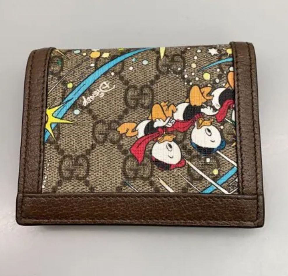 GUCCI ディズニー GGスプリーム 二つ折り財布 グッチ ドナルド