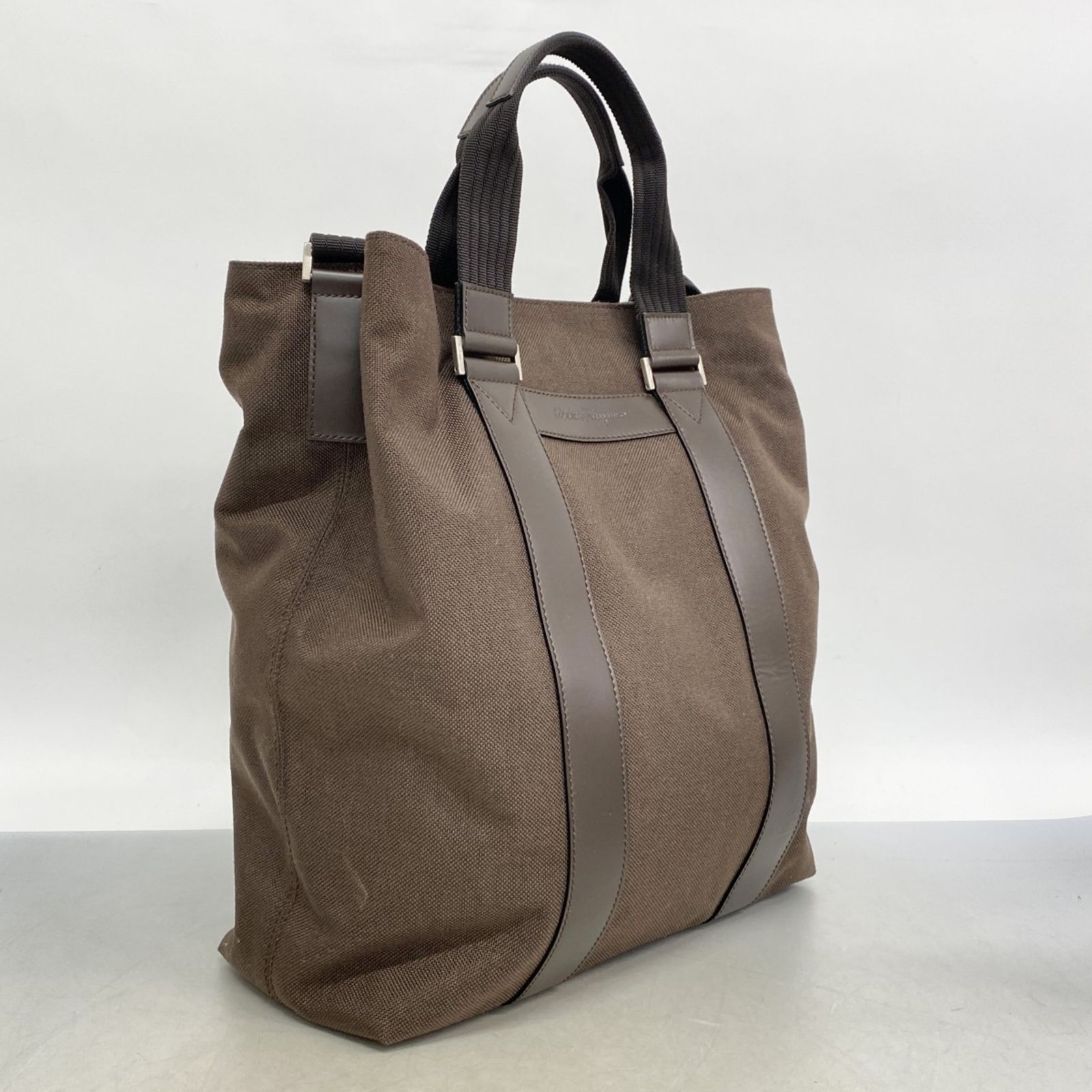 サルヴァトーレ フェラガモ Salvatore Ferragamo サルヴァトーレフェラガモ トートバッグ キャンバス レザー ブラウン 2wayバッグメンズ レディース P1448895