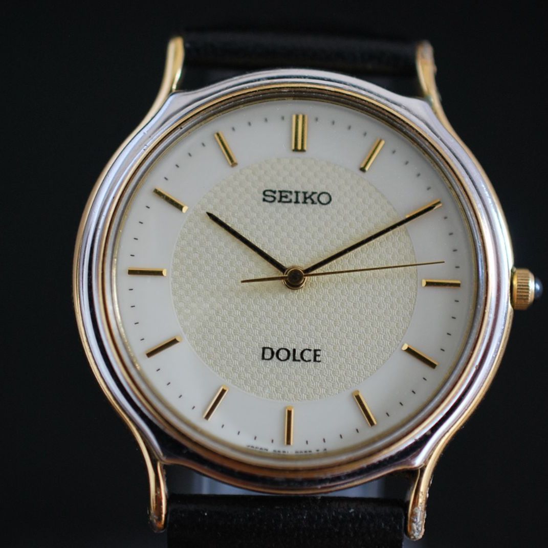 262 電池 VINTAGE SEIKO DOLCE GOLD セイコー ドルチェ ラウンド クォーツ メンズ 腕時計 SEIKO