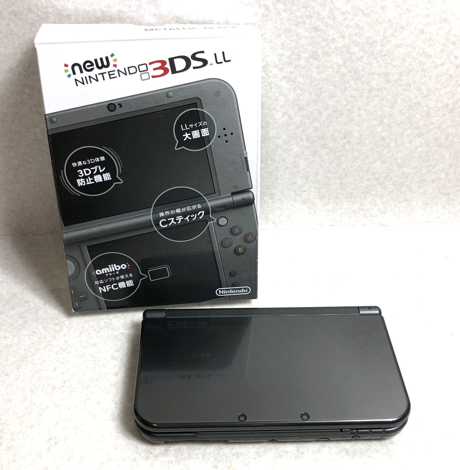 DH1348 動作 済 New 3DS LL 本体 メタリックブラック RED-001 ニンテンドー