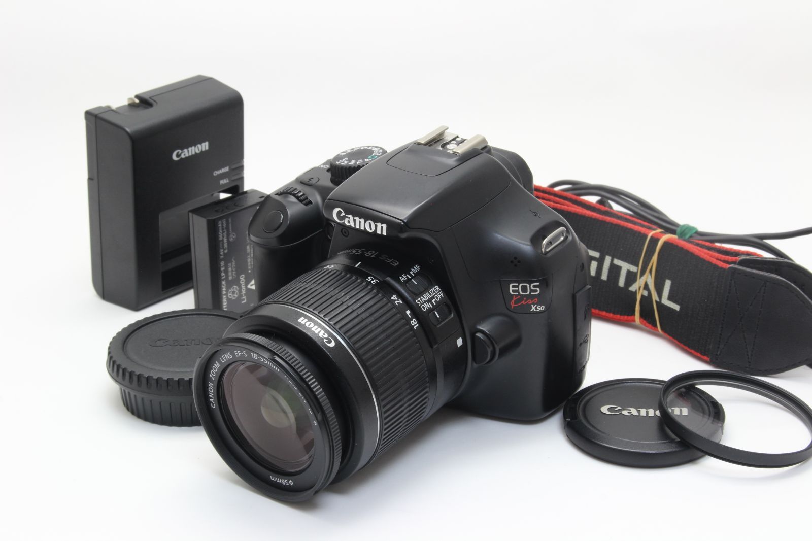 まとめ売り専用 AB+ (良品) Canon キヤノン EOS Kiss X50 EF-S 18-55mm 節約 IS II