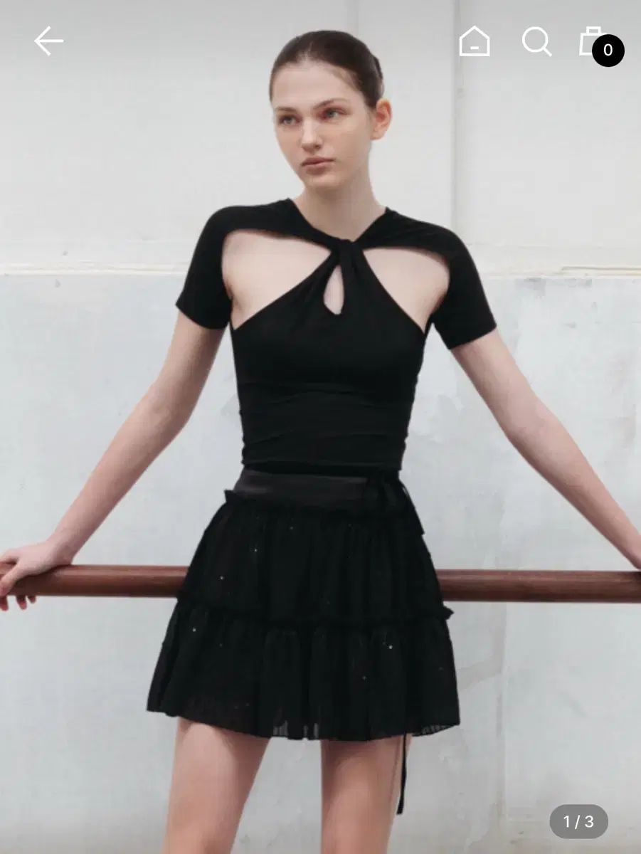 THETIS gathered chiffon tiered skirt スカート