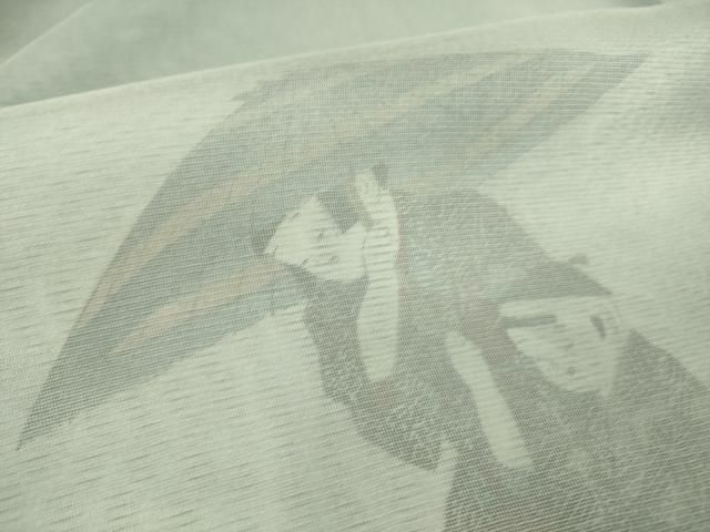 平和屋着物▽訪問着 無双 紗袷 紗×絽 人物楽器文 暈