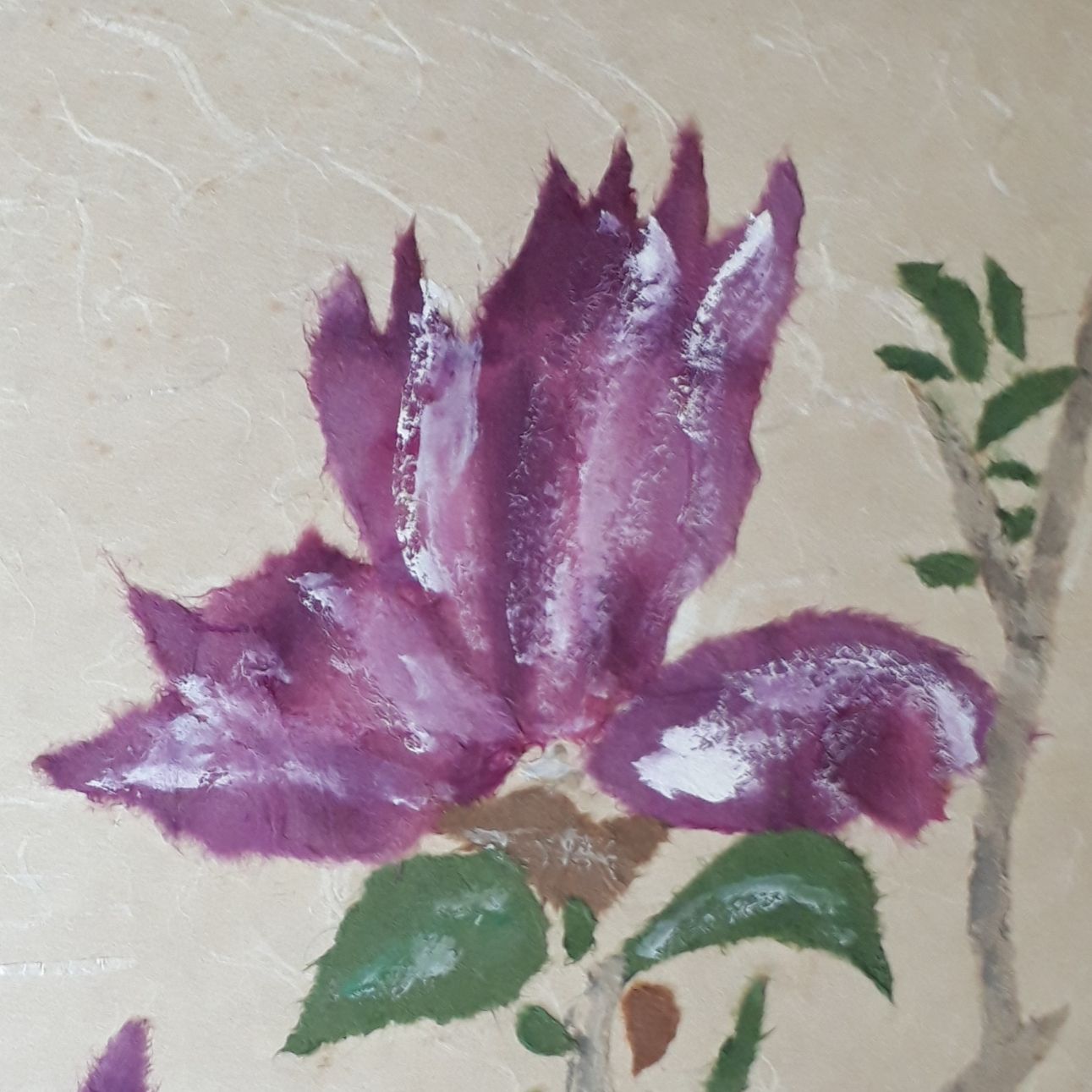 色紙アート ちぎり絵 花 花図 フラワー 美術品 貼り絵