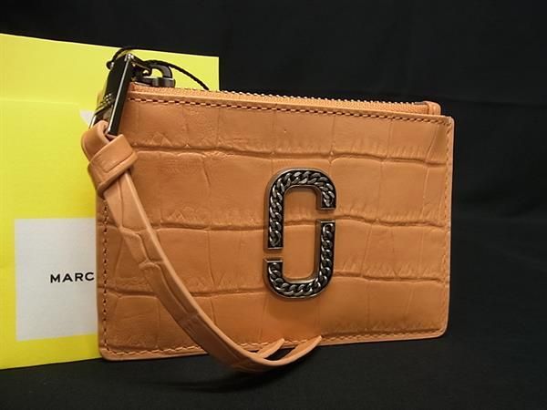 MARC JACOBS マークジェイコブス スナップショット クロコダイル型押しレザー カードケース オレンジ系 BK5799