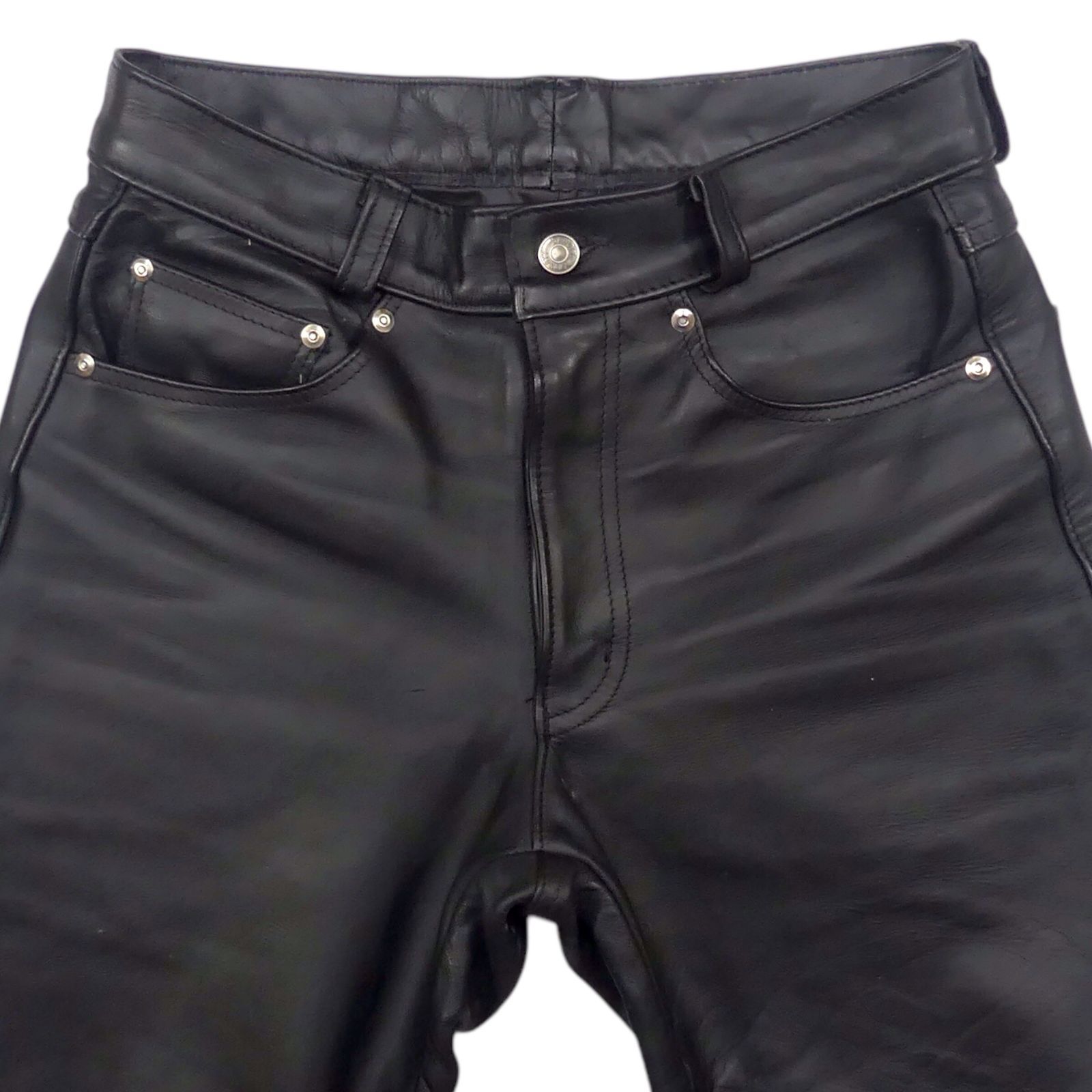 Schott ショット レザーパンツ W30 本革 メンズ 黒 ブラック