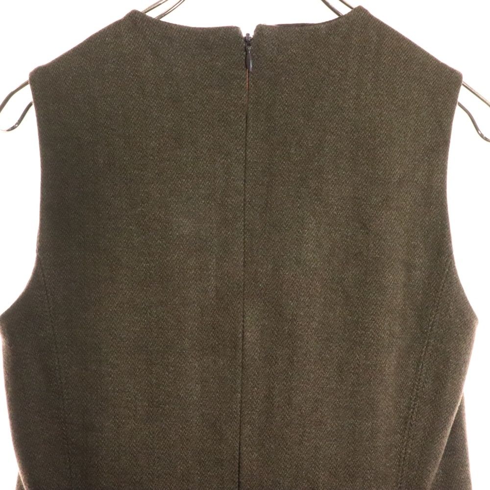 ウエストレザーベルトデザイン ストレッチヘリンボーン