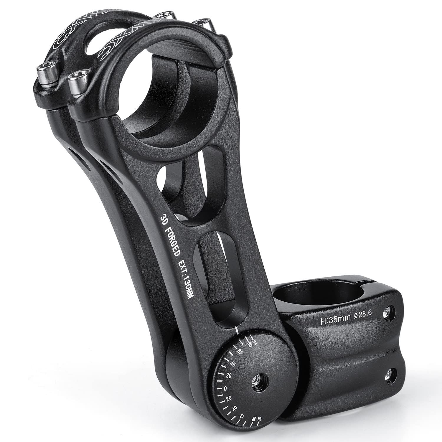 アヘッド シティサイクル/MTB/ロードバイク/クロスバイクなど対応 (XT-AS822) 90/110/130/145mm アジャスタブルステム 自転車 ハンドルステム 31.8mm クランプ径/ 140度角度調整 ステム CXWXC