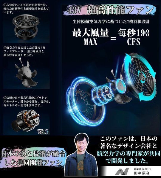 新品未使用】43V 高出力 大容量 ファンバッテリーセット 空調