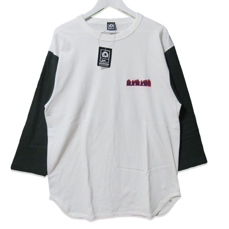未使用 MAGICAL MOSH MISFITS マジカルモッシュミスフィッツ 七分袖Tシャツ M1770 プリントT MxMxM BB 3/4 TEE 白 緑 XXL 27109006