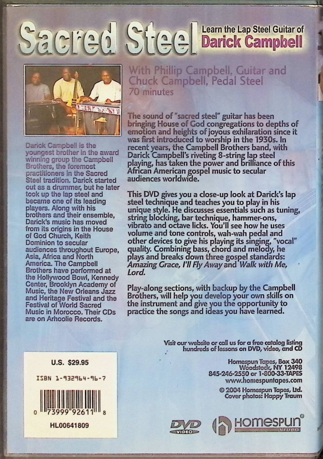DVD Sacred Steel: Learn the Lap Steel Guitar of Darick (海外版DVD)
