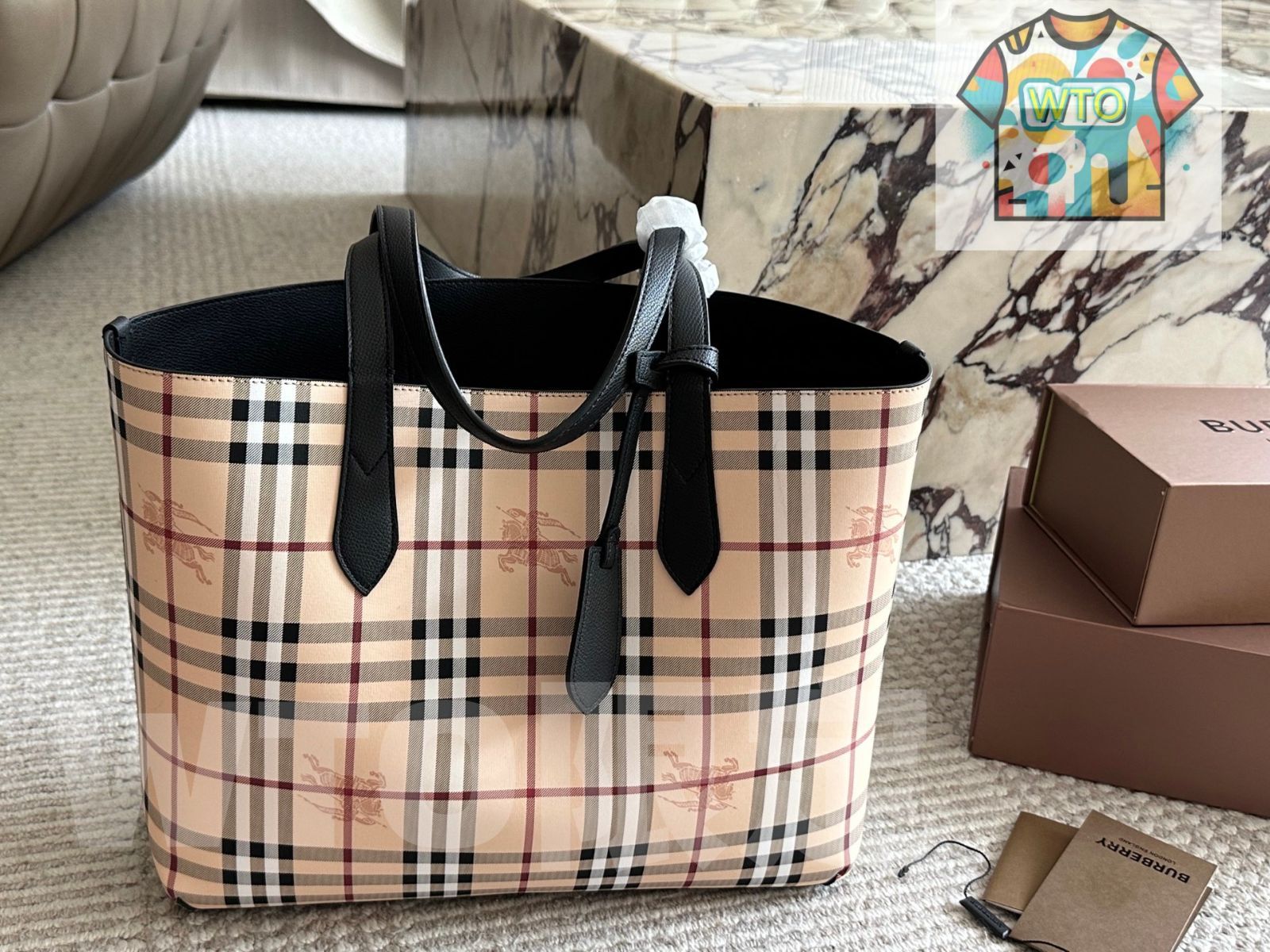 バーバリー　同梱2点　専用 今日WTO】Burberry バーバリー クラシック ダブルサイド トート