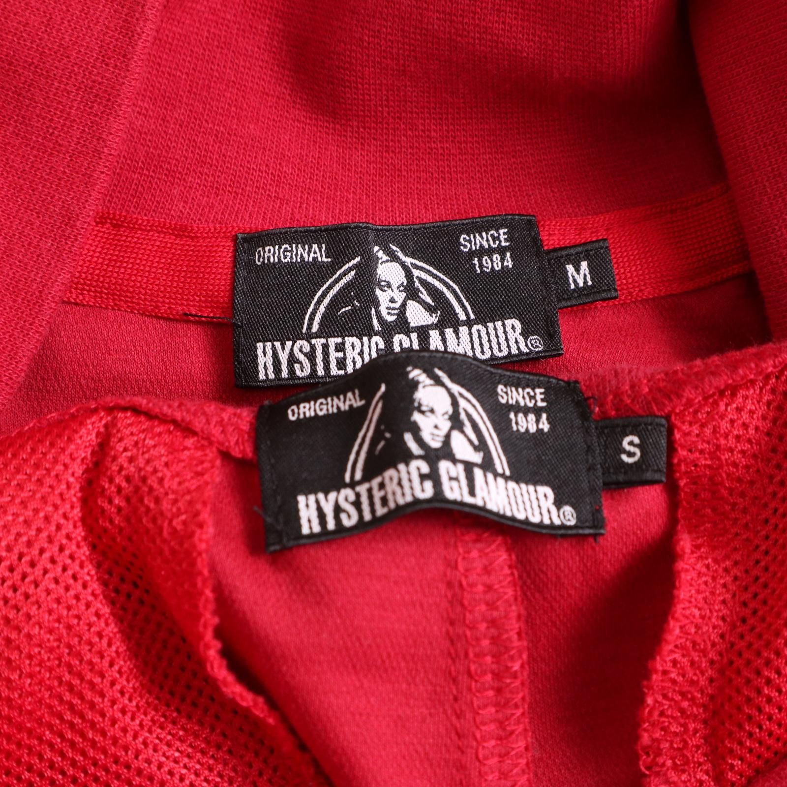 HYSTERIC GLAMOUR ヒステリックグラマー レッド 02193CJ02/CP03 トラックジャージ セットアップ 上M／下S - メルカリ