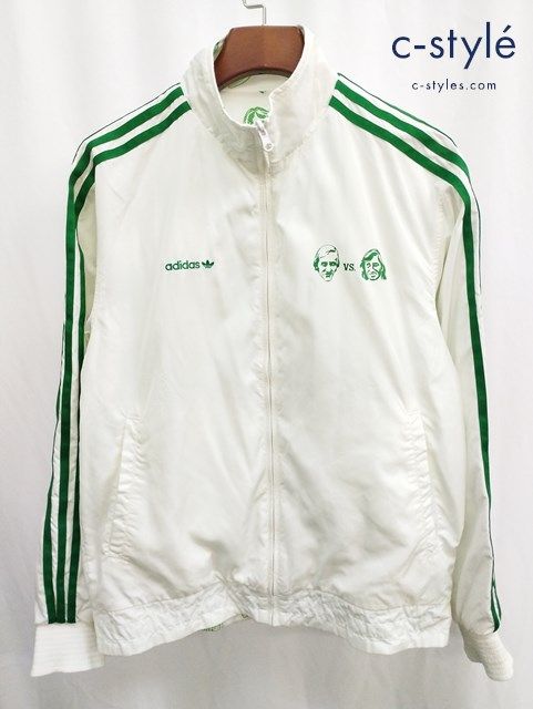 adidas ホワイト グリーン トラックジャケット 希少】adidas 00sトラックジャケット ジャージ ホワイト