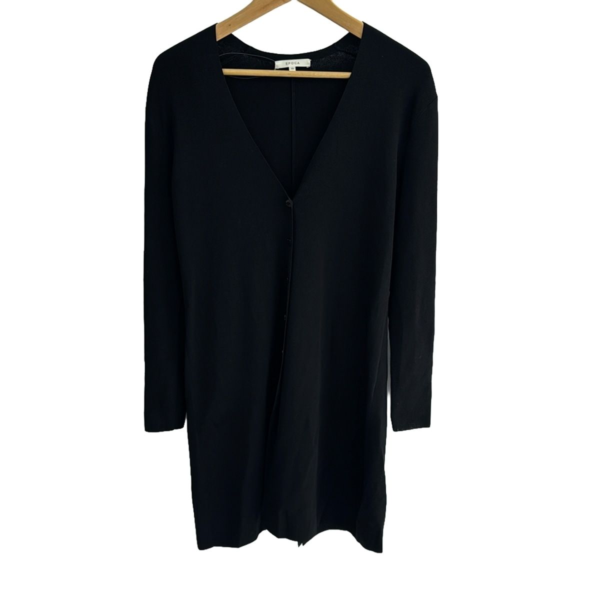 EPOCA エポカ カーディガン サイズ40 M レディース - 黒 長袖 ロング丈
