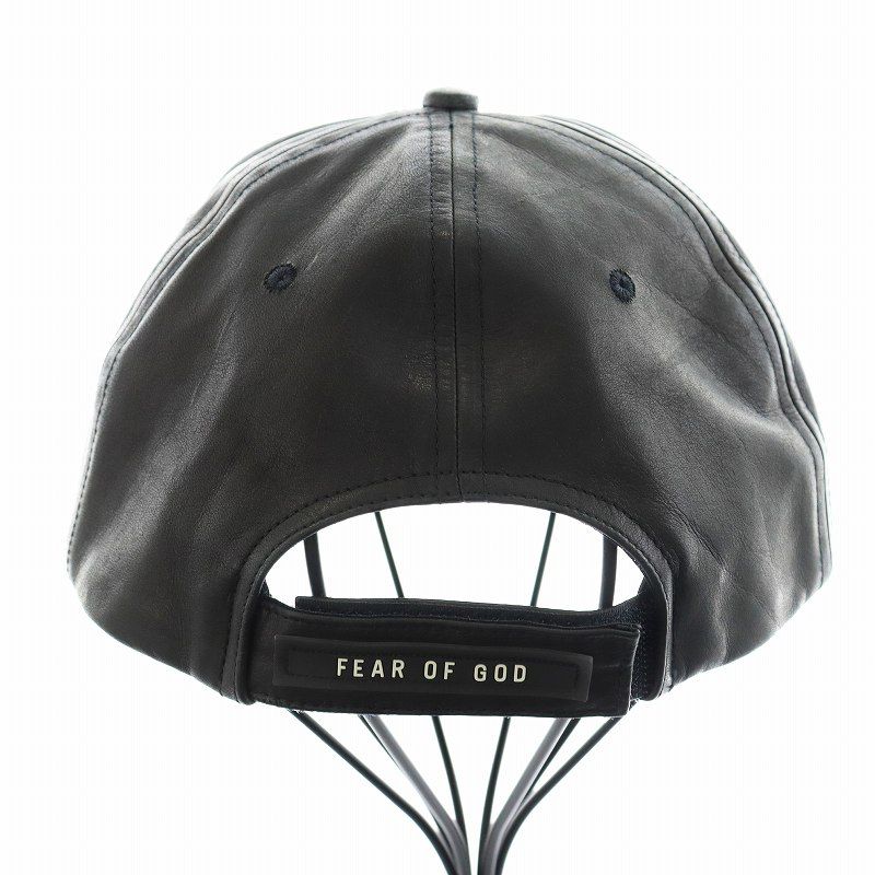 エフオージー フィアオブゴッド FOG FEAR OF GOD SIXTH COLLECTION FULL-LEATHER HAT キャップ 帽子  レザー 黒 ブラック /AN4 - メルカリ