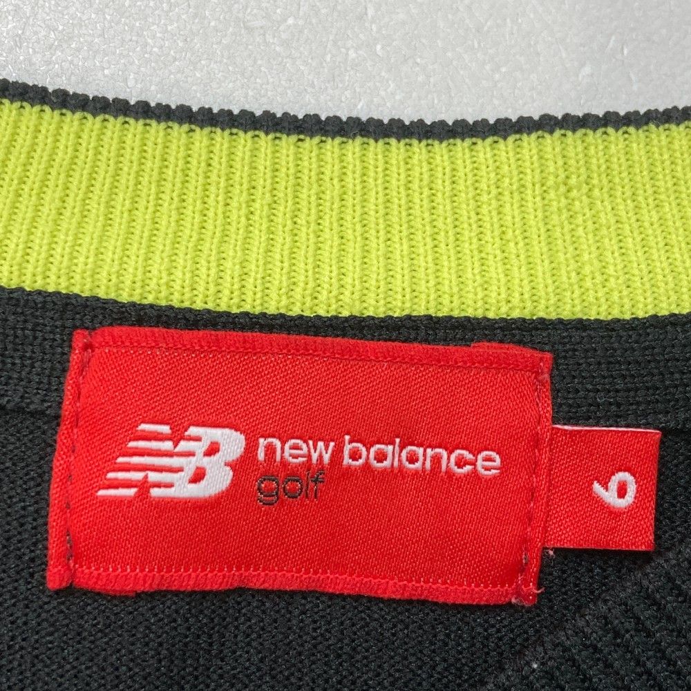 サイズ：6 NEW BALANCE GOLF ニューバランス  長袖ニットセーター ボーダー柄 ブラック系 [240101425650] ゴルフウェア メンズ ストスト NEW BALANCE GOLF ニューバランス 長袖ニットセーター ボーダー
