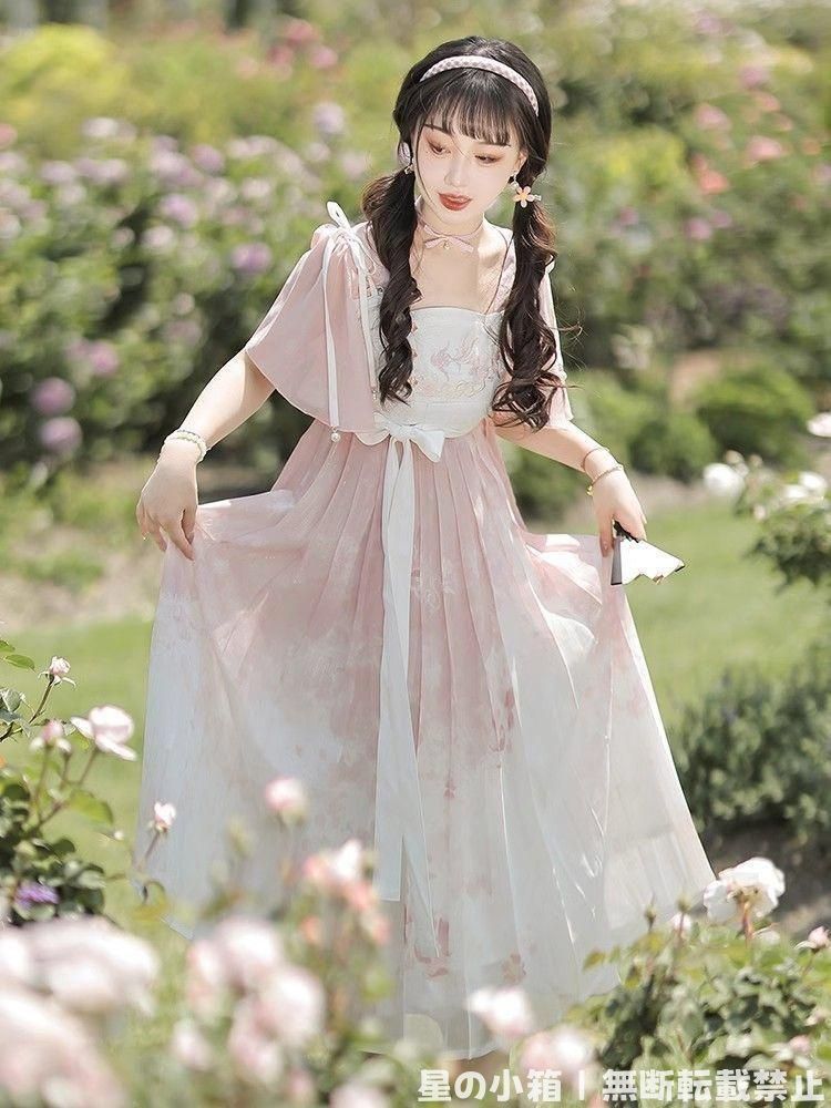 豪華刺繍 漢服 かんふく 古風衣装 レトロ風 中華ロリータ コスプレ ワンピース 唐装 仙女服 中華風 美しい刺繍 撮影会 舞台演出 推し活 仮装 HF 263