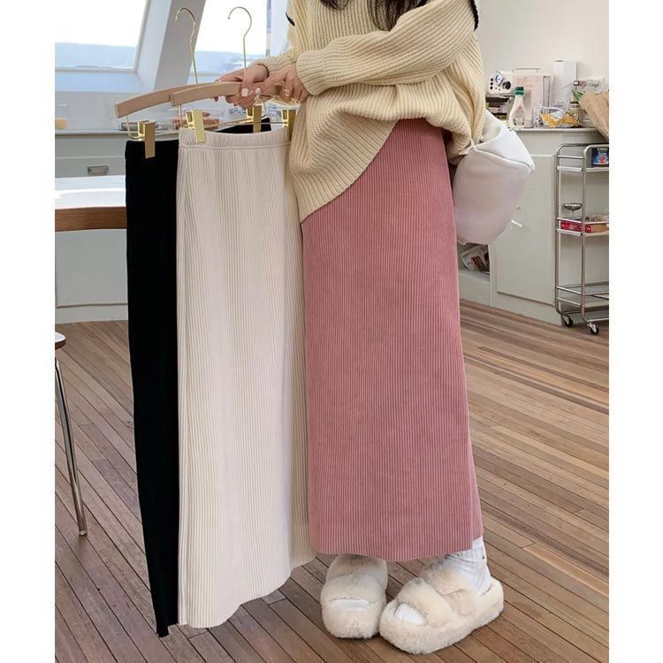 冬 ハイウエスト ミモレ丈 春 コーデュロイ スカート スカート 秋冬 レディース 春秋 ロングタイトスカート ロングスカート 柄 ウエストゴム ストレッチ スカート 通勤 大きいサイズ タイト 体 cjfj144921