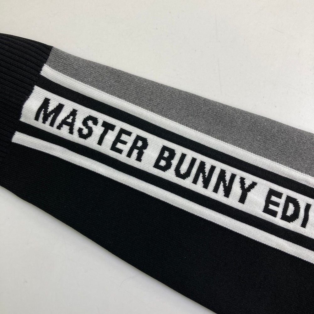サイズ：4 MASTER BUNNY EDITION マスターバニーエディション 2023年モデル ニット ジップジャケット ロゴライン  グレー系 [240101442092] ゴルフウェア メンズ ストスト サイズ：4 MASTER BUNNY EDITION マスターバニーエディション
