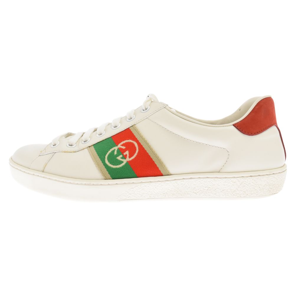 GUCCI (グッチ) 20AW ACE エース GGロゴストライプ ローカットスニーカー ホワイト 644749