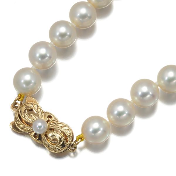 ミキモト　ネックレスsilver MIKIMOTO ミキモト アコヤパール 真珠 ダイヤモンド ネックレス