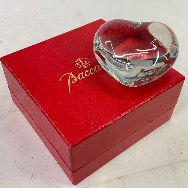 中古】バカラ ペーパーウェイト ハートクリア 1761531 Coeurクリスタル