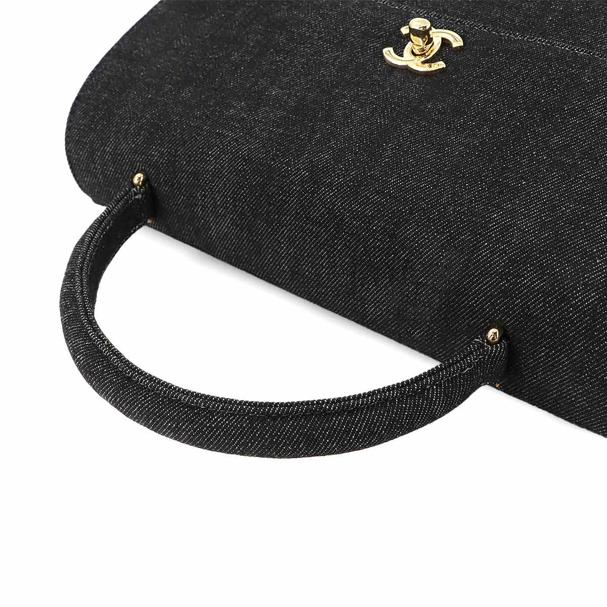 新品同様 シャネル CHANEL ハンド バッグ デニム レザー 新品同様 シャネル CHANEL ハンド バッグ デニム レザー