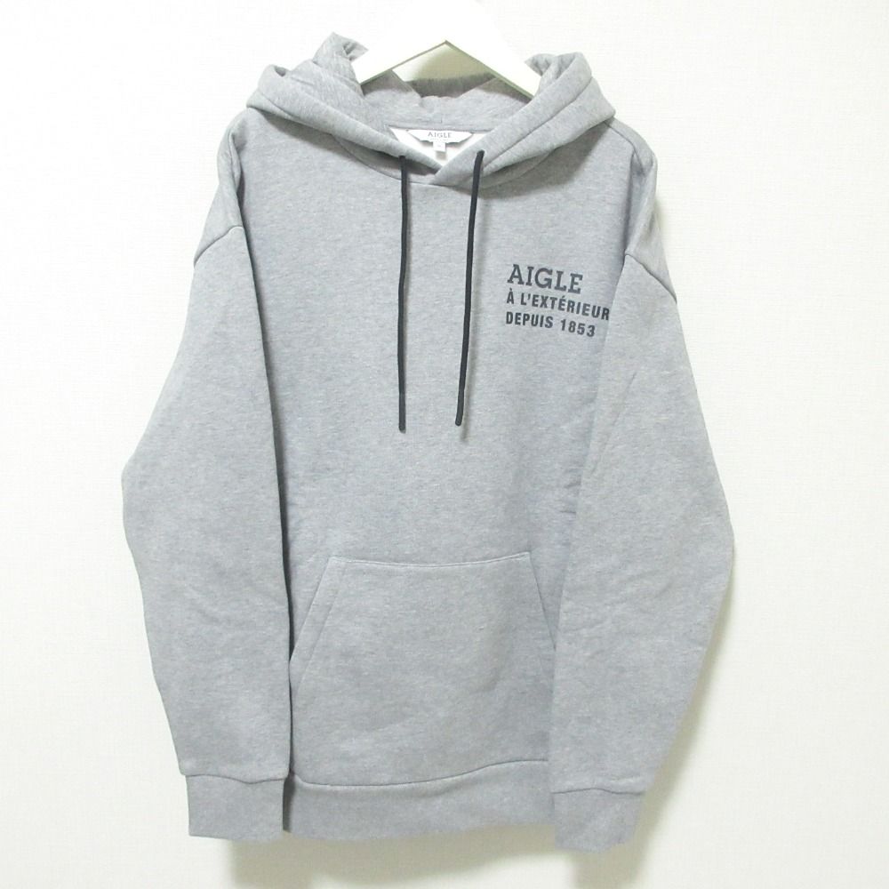 美品 AIGLE エーグル 裏起毛 プルオーバー パーカー M グレー メンズ 古着  USED