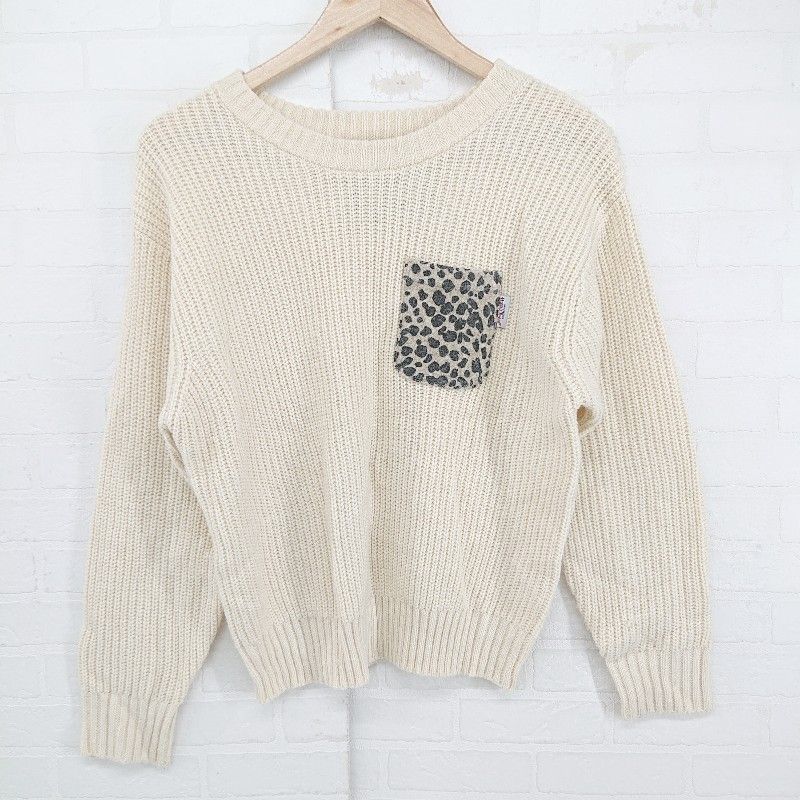 ◇ Sonny Label URBAN RESEARCH 柄 切替 胸ポケット 長袖 ニット