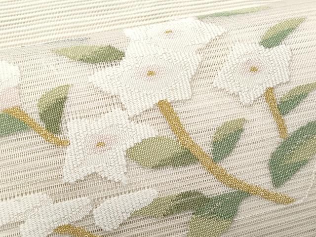 平和屋着物○八寸名古屋帯 地紙文 金銀糸 正絹 逸品 DAAU5463ps