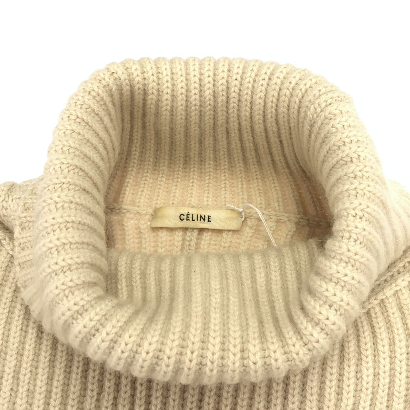 CELINE セリーヌ タートルネック ニット ライトベージュ