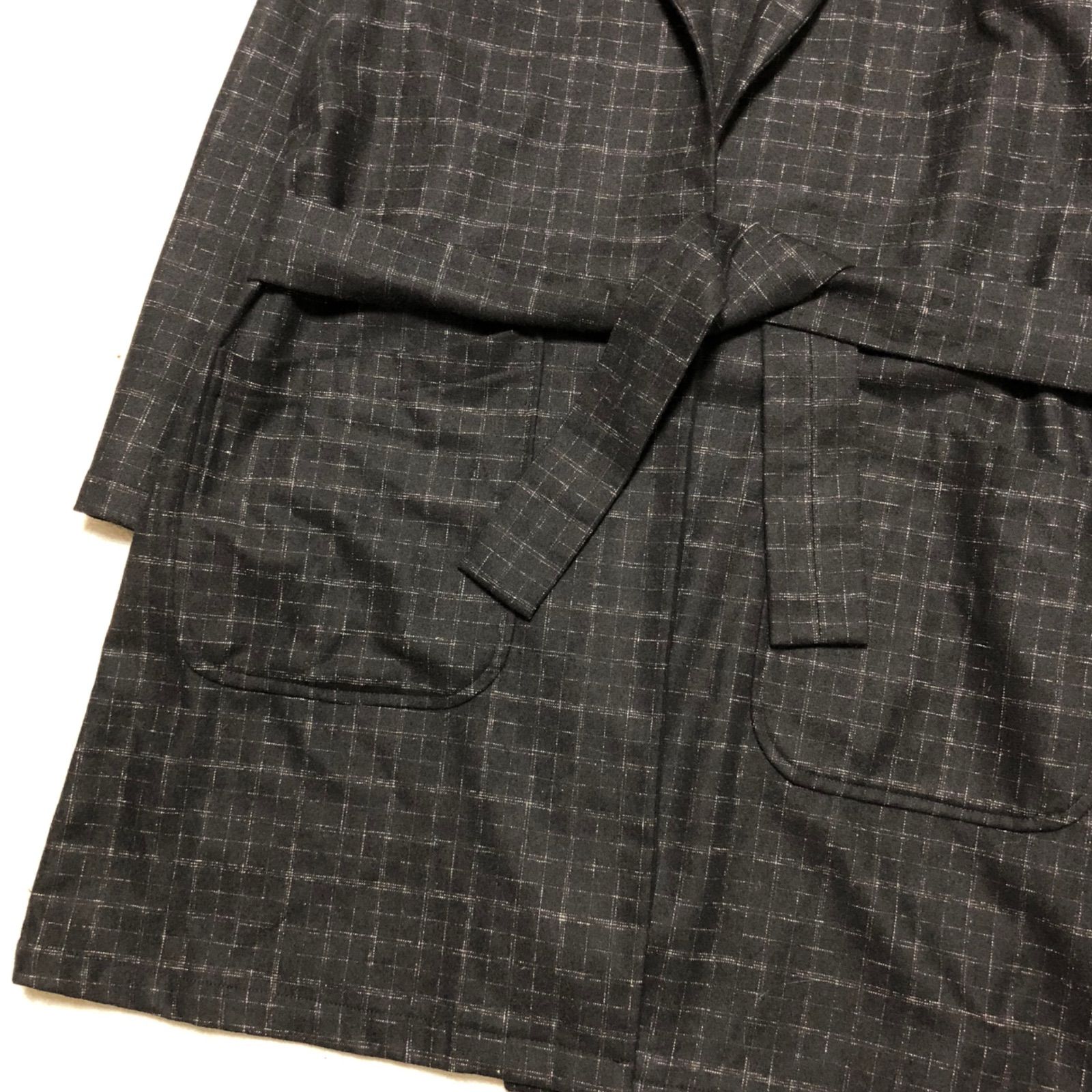 WACKO MARIA BLURRED CHECK GOWN COAT ブラードチェックガウンコート