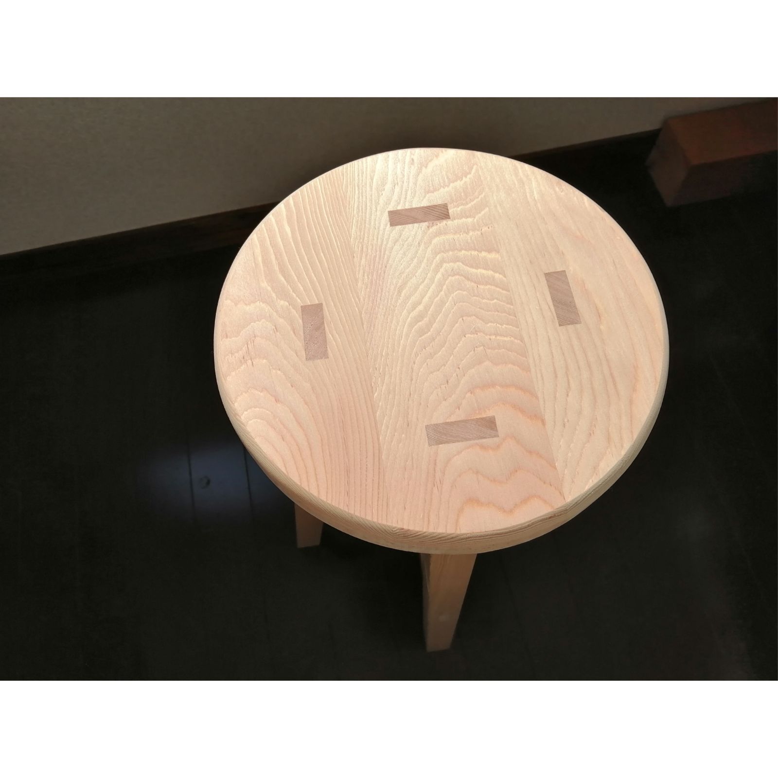 【ほぞ組】木製スツール　高さ56cm　丸椅子　stool