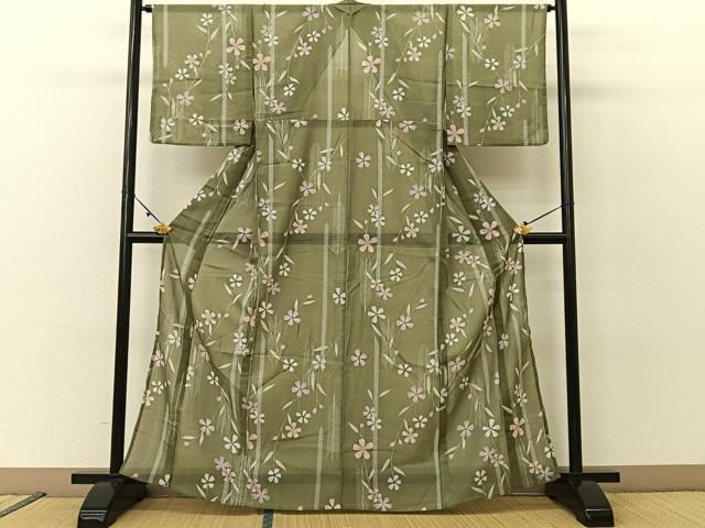 平和屋着物＊夏物　小紋　絽　大小あられ　洗える着物　未使用　CAAW9873gh 平和屋着物＊夏物 小紋 絽 大小あられ 洗える着物 未使用 CAAW9873gh