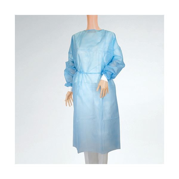 まとめ オオサキメディカルオオサキ アイソレーションガウン ニット袖 ブルー 51045 ×