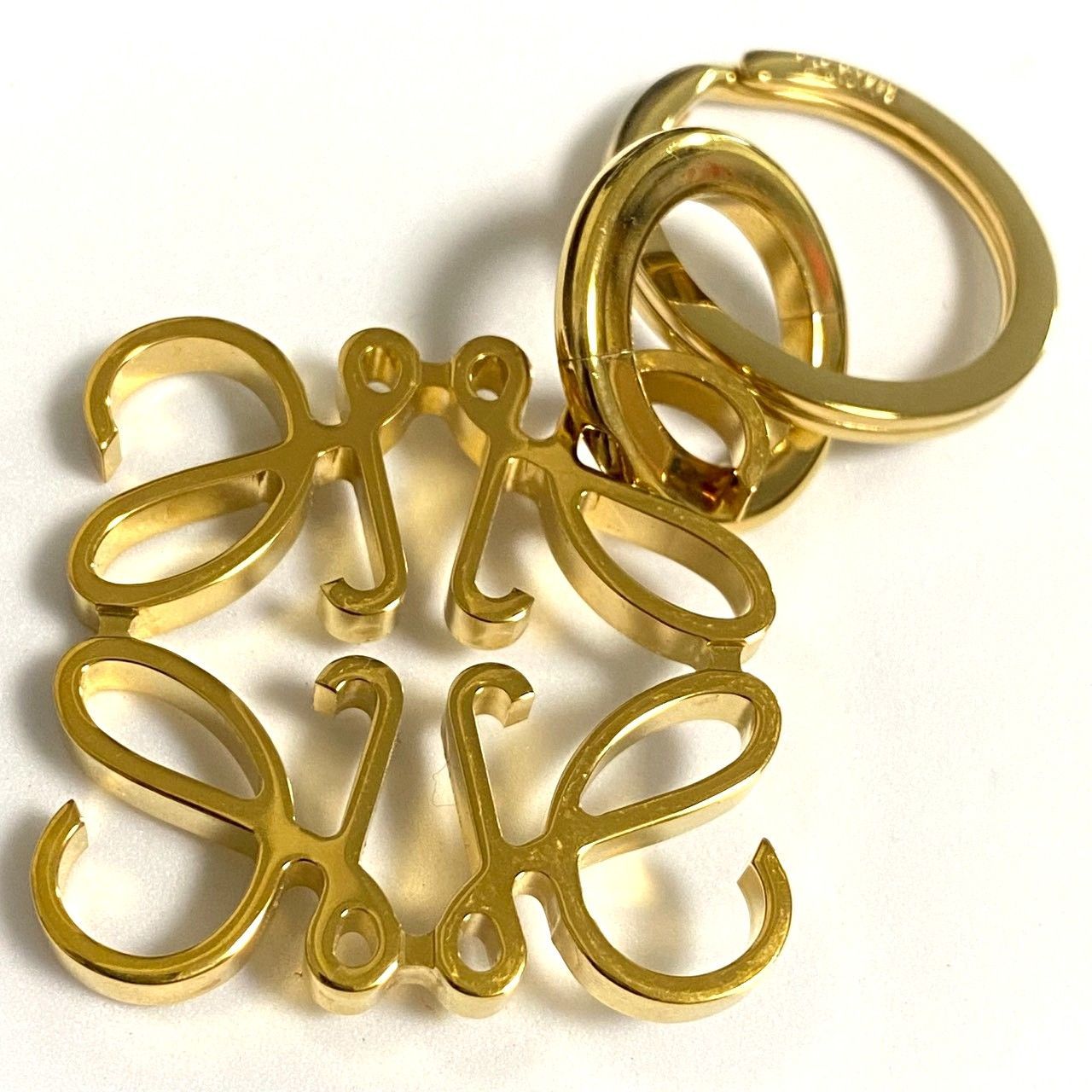 2779 LOEWE ロエベ アナグラム キーホルダー キーリング ゴールド