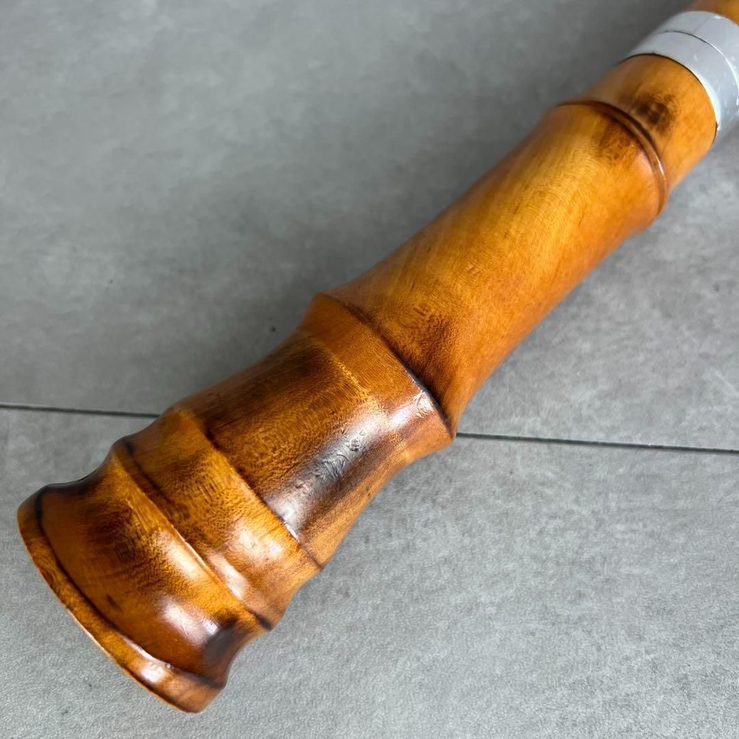 蝴蝶宝 尺八 琴古流 唄口バチ型 2尺2寸 木製 直管 節あり 印あり 現状