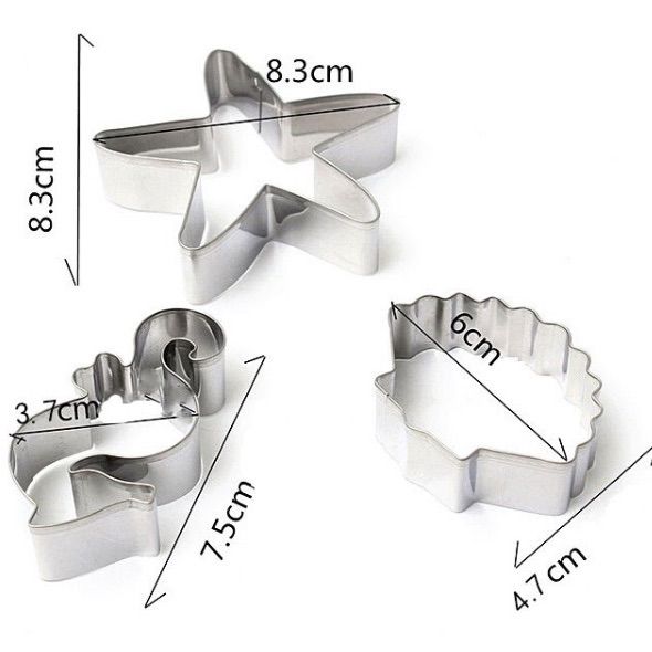 貝殻・ヒトデ・タツノオトシゴクッキー型3個セット　CK3010