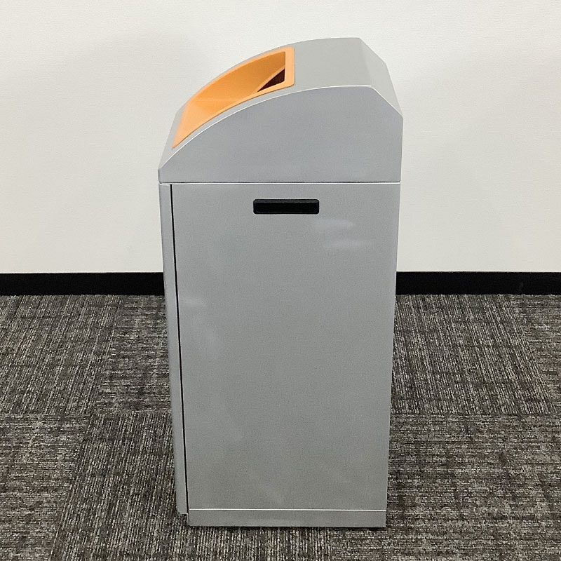 ゴミ箱 オカムラ ダストボックス 幅280×奥行380×高さ840mm グレー×オレンジ