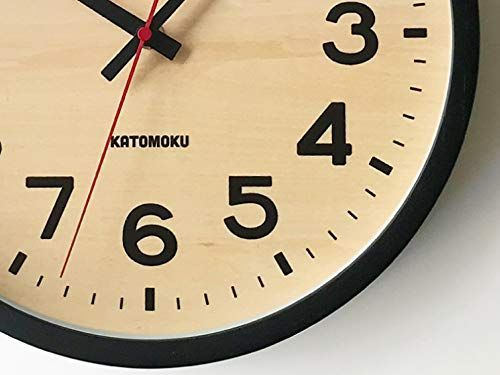 SKP電波時計 KATOMOKU Muku Clock 15 ブラック 電波時計 連続秒針 km