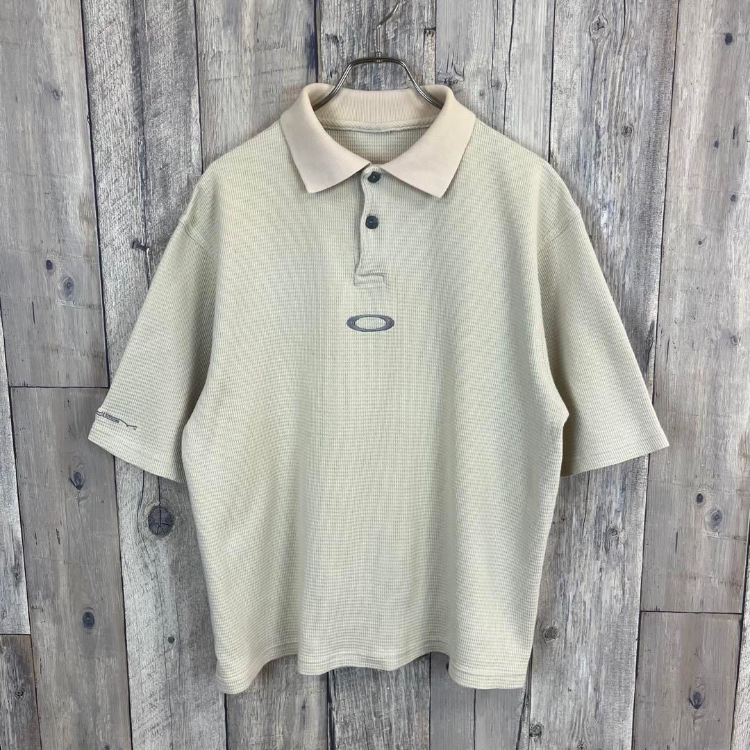 OLD OAKLEY 90s オークリー センターロゴ 刺繍 半袖 ポロシャツ