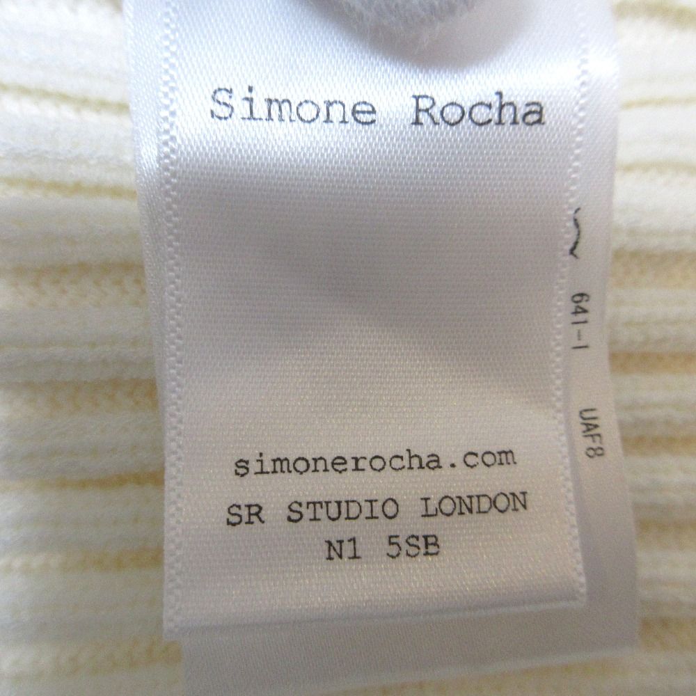 美品 Simone Rocha シモーネロシャ パール×ビジュー装飾 タートルネック リブニット セーター XS ホワイト レディース 古着 中古 美品 Simone Rocha シモーネロシャ パール×ビジュー装飾