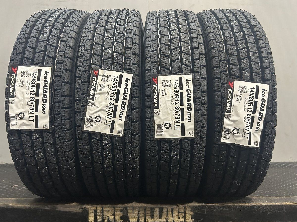 YOKOHAMA ice GUARD iG91 145 80R12 80 78N LT 12インチ 4本 25年製 軽バン エブリィ ハイゼット等 MTL826