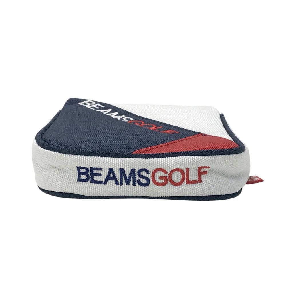 BEAMS GOLF ビームスゴルフ  パターカバー マレット型  ネイビー系 PT [240101347826] ゴルフウェア ストスト 【美品】ビームスゴルフ パターカバー ネイビー×白 トリコロール ハーフマレット ヘッドカバー ゴルフ BEAMS GOLF