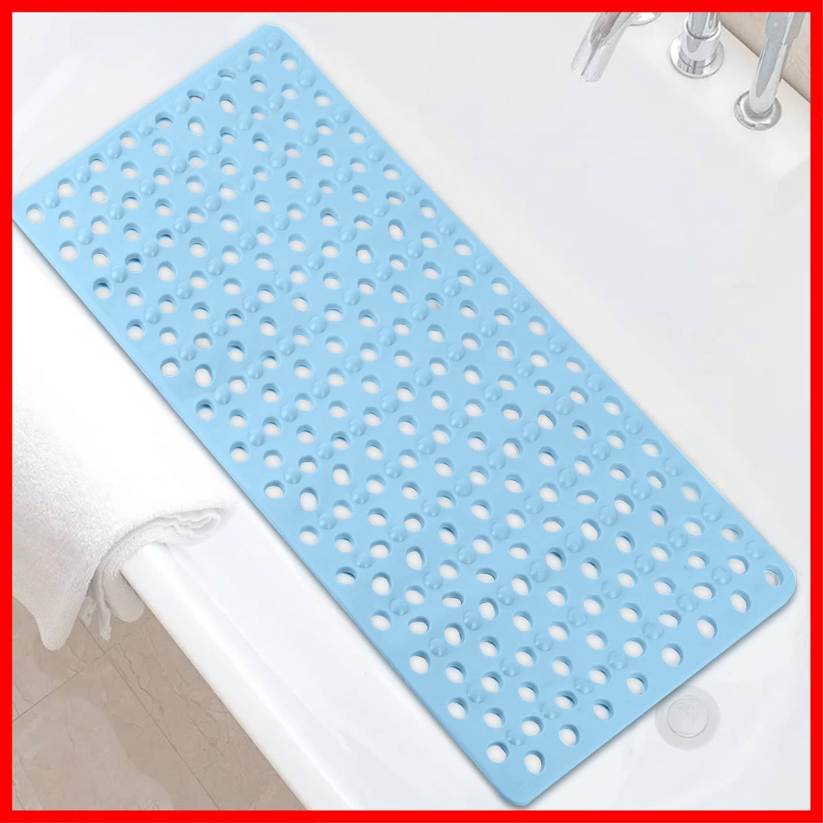 数量 36×72CM ブルー 座面パッド 介護用品 吸盤付き 水抜け穴付き 老化防止 防カビ 防菌 転倒防止 浴槽マット 柔らかい 高耐久 洗いやすい シリコーン生地 浴槽 滑り止め 浴槽内滑り止めマット Boxallsお風呂滑り止めマット