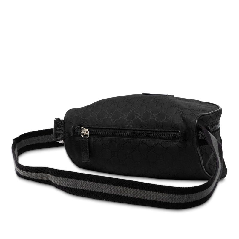 グッチ GGナイロン ベルトバッグ ウエストバッグ 509643 ブラック ナイロン レザー メンズ GUCCI 222-35190