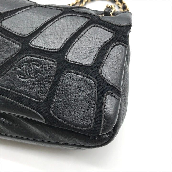 良品 CHANEL シャネル ココマーク クロコ柄 ラムスキン コットン フル  